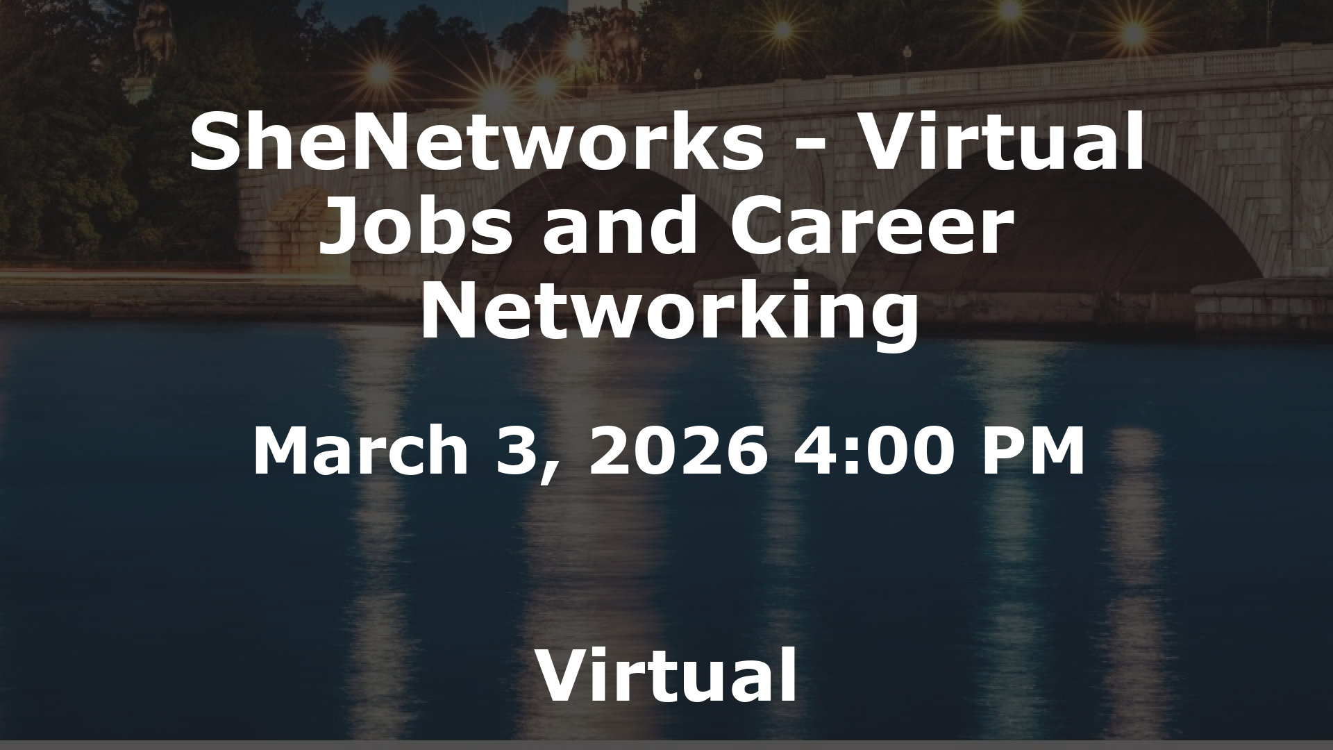 SheNetworks - Virtual Jobs and Career Networking event image